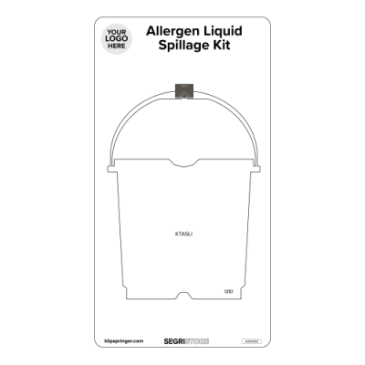 Allergen Spillage Liquids Kit Shadow Board, White
