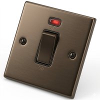 Dark Bronze 1 Gang 45A  Cooker Switch Neon 6062-201