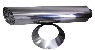 Wand doorvoer DW 100/550 mm met rosette  Inox