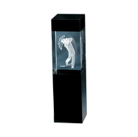 15cm Crystal 3D Golf Trophy (Plain Box)