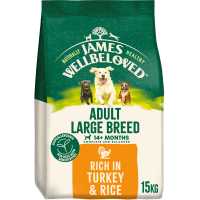James Wellbeloved Adult Dog Large Breed Rich in Turkey and Rice Dry Food 15kg DL09G