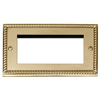 Georgian Brass CLICKGCBR312 2G Data Module Plate 4 Apertures