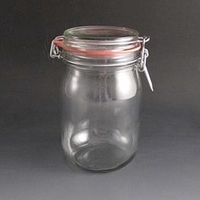 clip top storage jar .