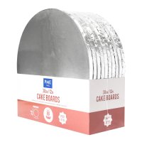 CBWRS12- Pack of 10 Round Cake Boards with Wrapped Edges, Silver (12" / 30cm) 