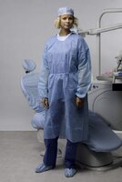 Omnia Surgical Gown Blue With Elastic Wrist Band Pk50 available online from DMI - Irelands leading dental suppliers