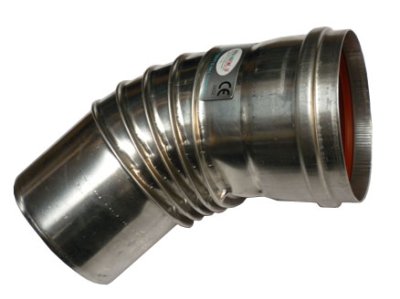 Bocht 45&deg; alu rookgasdicht diam 80