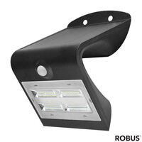 Robus SOL 3.2W Solar LED Wall light with PIR IP65 Black 4000K