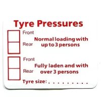 Tyre Pressure Sticker