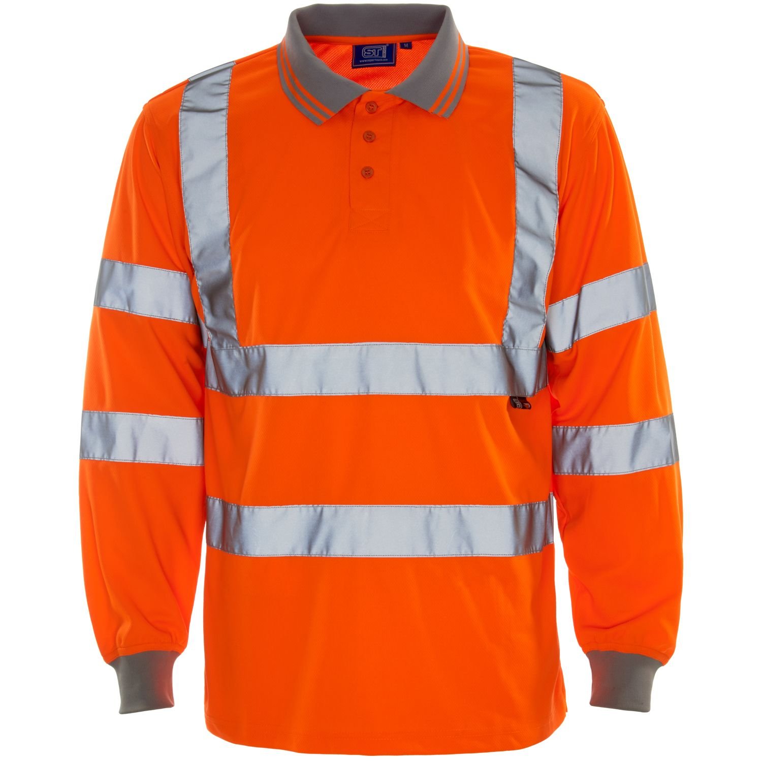 SUPERTOUCH HI VIS LONG SLEEVED BIRD EYE POLO SHIRT