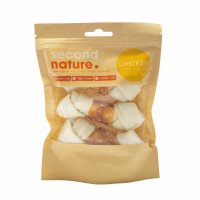 Second Nature Dog Treats 4.5in Whitehide Knotted Bone Wrapped in Chicken 6x3pk