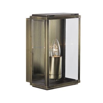 Searchlight Box Outdoor Wall Light Antique Brass