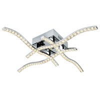 Searchlight Anson 4 Arm LED Flush Ceiling In Polished Chrome Wit