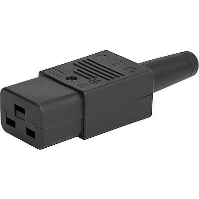 IEC Connector Re-wireable C19 Straight for Cable 16A 70°