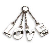 Metal Charm 'Love' Silver - 15mm