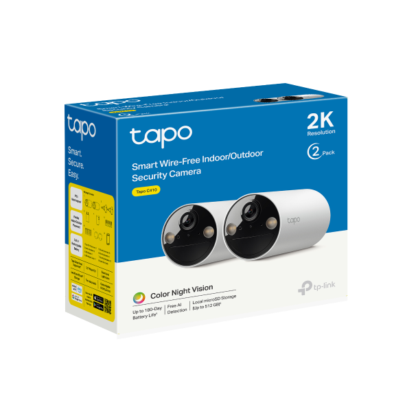 TP‑Link Tapo C410 2‑pack smart home surveillance bundle with app integration