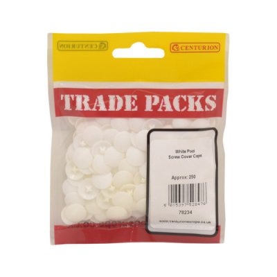 Centurion Pozi Screw Cover Caps - White - 6-8 Gauge Screw - (250 PK)
