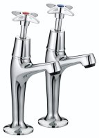 Bristan X Head High Neck Pillar Taps Chrome VAX HNK C