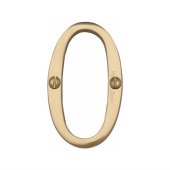 C1560-0-PB - Heritage Brass Numeral 0 Face Fix 76mm (3") Polished Brass Finish