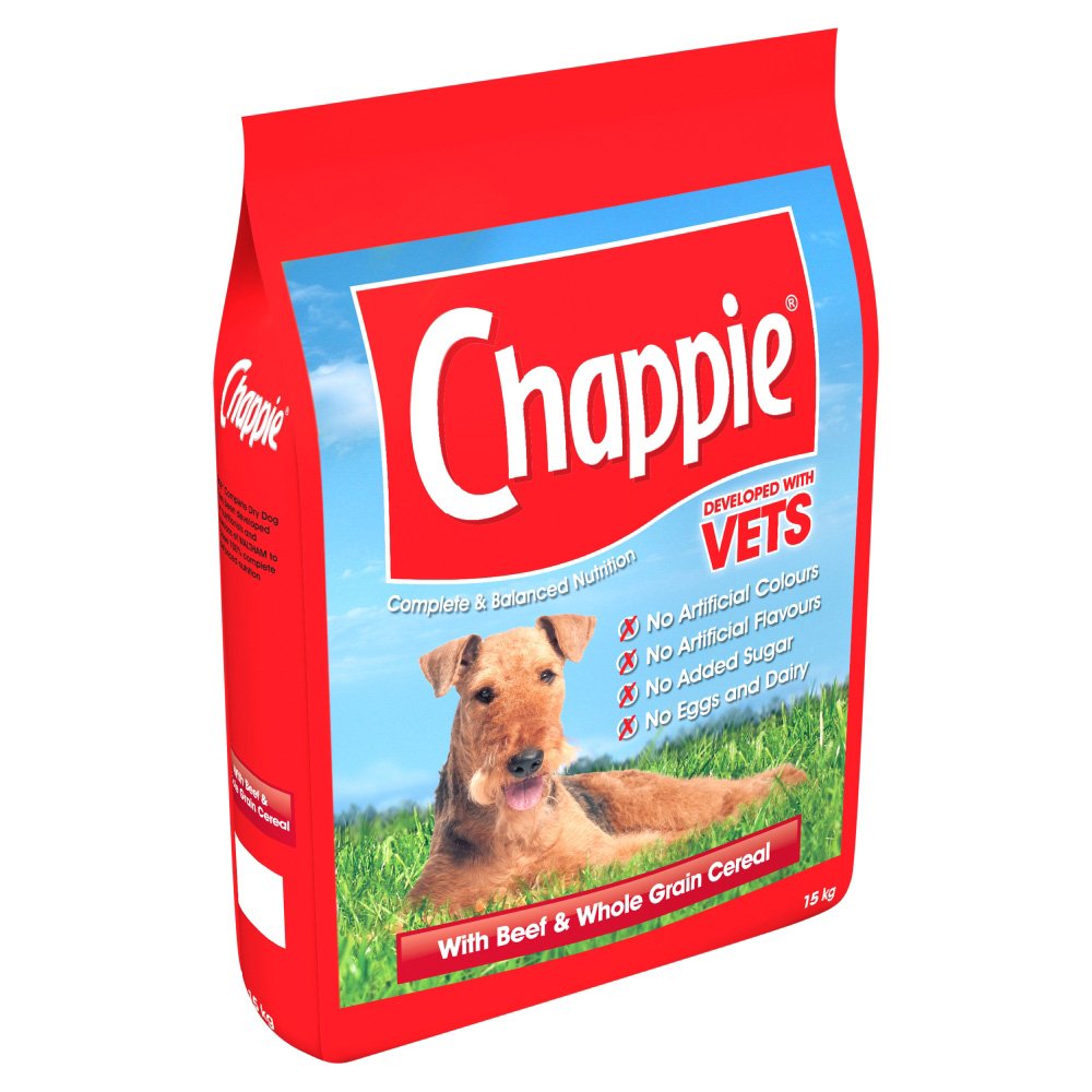 Chappie Adult Dog Complete Beef and Wholegrain Cereal Dry Food 15kg DB08P