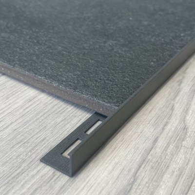 Tile Rite L Shape Lagom Dark Tile Trim 12mm 2.44m LDA012