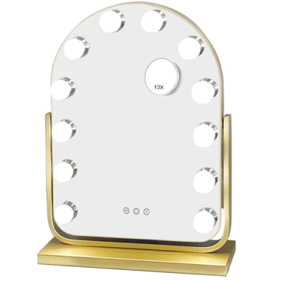 Hollywood Bulb Arch Vanity Mirror Gold 40 X 30cm