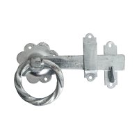 Twisted Ring Gate Latch Galvanised 150mm
