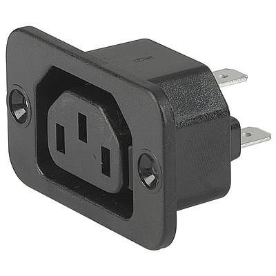 IEC Panel Outlet F Shuttered, Screw on mounting, front side