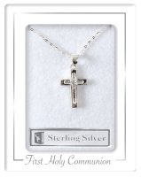 Communion Sterling Silver Cross Necklet   (C69190)
