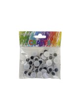 Wiggly Eyes - Black & White 15mm (48)