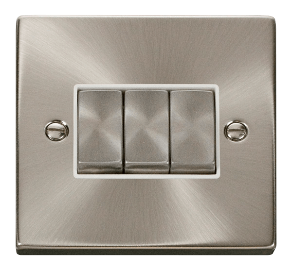 Click Deco 3G 2W Switch Satin Chrome White Insert VPSC413WH