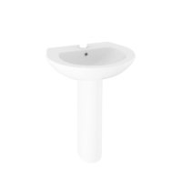 Tucker French Pro 450mm One Taphole D-Shaped Basin with Full Pedestal