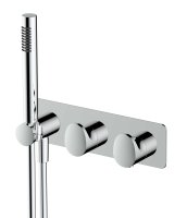 RAK HORIZONTAL DUAL OUTLET THERMOSTATIC CONCEALED SHOWER VALVE WITH HANDSET IN CHROME (RAK-PORTOFINO, RAK-POSITANO AND RAK-ISHIA)