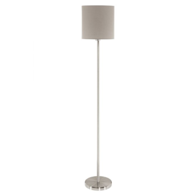 Pasteri Floor Lamp - Satin Nickel / Taupe