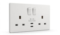 Lincoln 13 Amp 2 Gang S/Socket c/w 2 X USB-C
