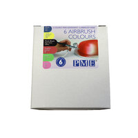 PME AIRBRUSH COLOUR 6PC, Colours Included: Blue, Lime, Scarlet, Black, Yellow and Pink.