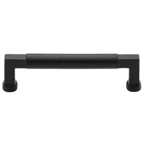 C0312 128-BKMT - Heritage Brass Cabinet Pull Bauhaus Design 128MM CTC Matt Black Finish