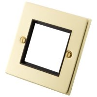 Polished Brass 1 Gang 2 Module Euro Plate 6052-321