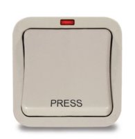 NEXUS STORM IP66 1 GANG, 2 WAY RETRACTIVE, PRINTED "PRESS"