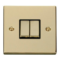 Click Deco CLICKVPBR412BK Polished Brass 10A 2G 2W Switch