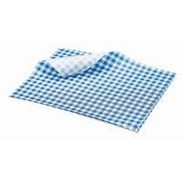 Greaseproof Paper Blue Gingham Print 25 x 20cm pack of 1000