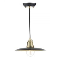 Hannover 1Light Pendant Antique Brass/Black E27 | LV1802.0002