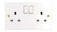 Square 13A 2G SP Switched Socket