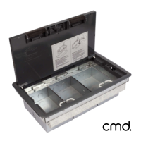 CMD Screed Floorbox - 75mm Deep - 3 Compartment