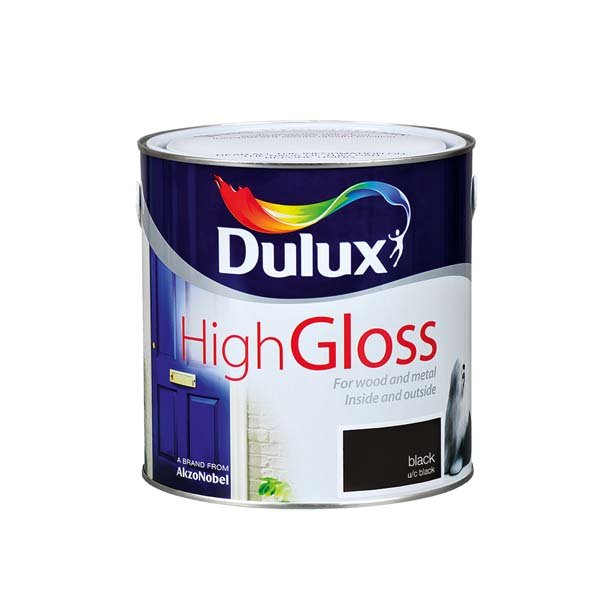 Dulux High Gloss Black 2.5L Tin
