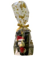 CELLO GOLD DOT BAGS W/BASE 210X400MM (100)