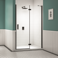 MERLYN BLACK HINGE & INLINE DOOR 1200 (MERLYN)