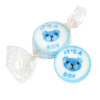 Sugar Blue S/Berry 'It's A Boy' Rock Sweets - Dia 23mm