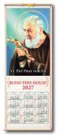 Wood Scroll Calendar/Saint Pio   (96975)