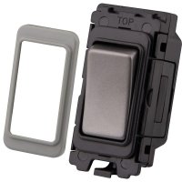 Gunmetal Grey 2 Way Switch Grid Module - 3207-002
