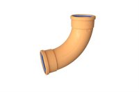 Polypipe Underground Drainage 110mm 87.5&deg; Long Radius Bend Double Socket UG411